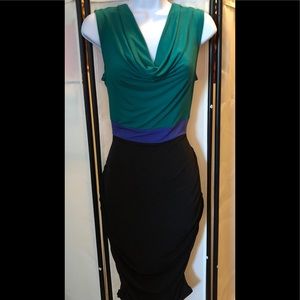 Miss Tina Try-color fitted dress